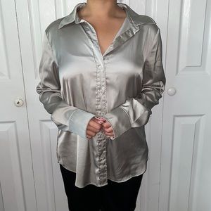 Button Up Long Sleeve Elegant Blouse
